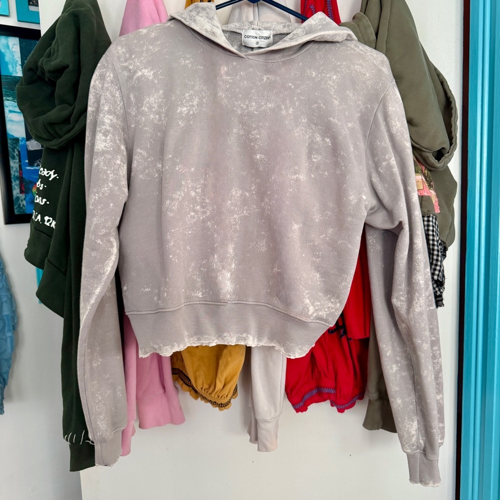 Cotton citizen distressed hoodie with extra big hood size small